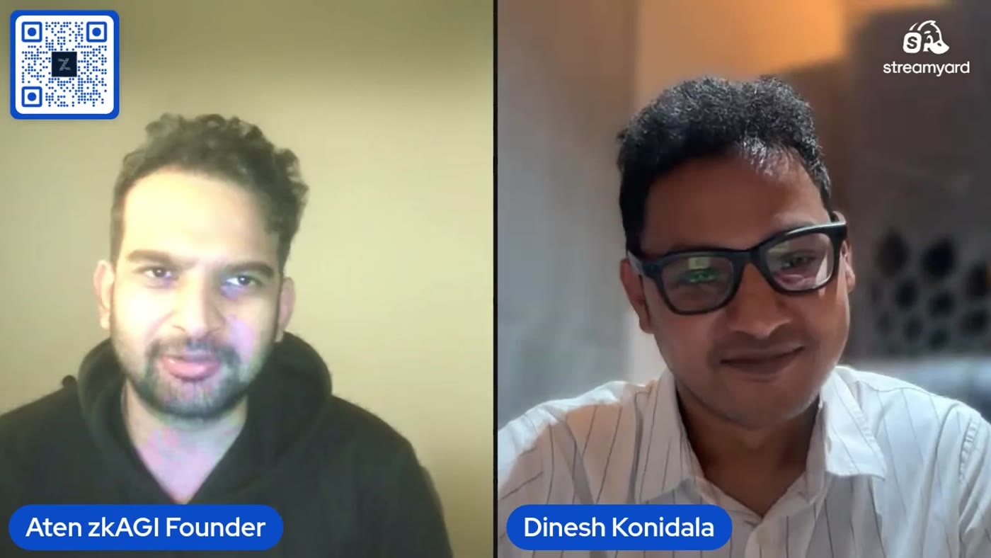 Live on the zkAGI devstream with Dinesh Konidala.
